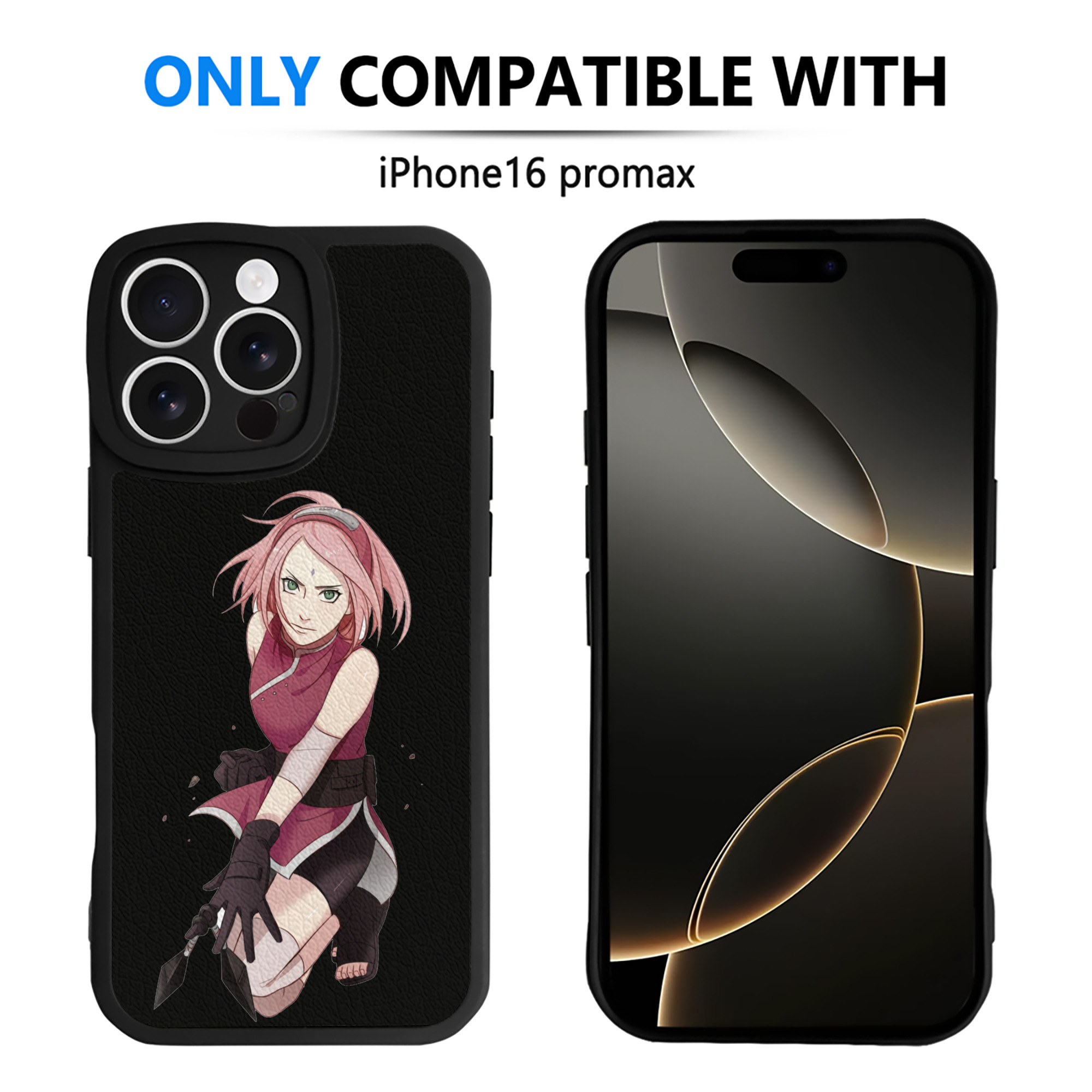 （画像用） NARUTO -ナルト- 春野サクラ Haruno Sakura 【iPhone 16シリーズ対応】シリコンスマホケース（レザー調） 材質：シリコン